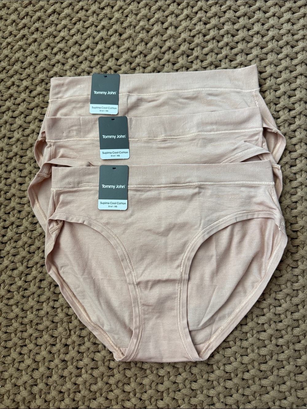 NWT Tommy John Cool Cotton Brief 3-Pack - Maple Sugar Nude - Women’s XS